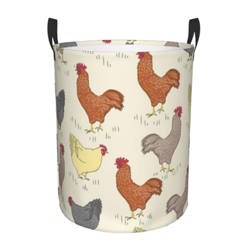 Cesto Para Guardar Ropa 60L, Animales De Granja De Pollos Cestos Lavado Impermeable Gran Capacidad Cesta Para La Ropa, Para Baño, Lavandería, Juguetes