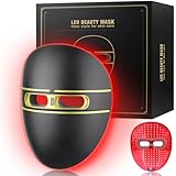 Auxoliev LED Face Mask，Cordless Red Light Therapy Mask with 4 Modes，Blue & Red & Pink & Infrared Lights Therapy with Eye Protection ，Anti-Aging & Skin Care