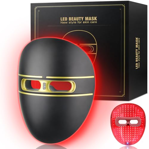 Auxoliev LED Face Mask，Cordless Red Light Therapy Mask with 4 Modes，Blue & Red & Pink & Infrared Lights Therapy with Eye Protection ，Anti-Aging & Skin Care