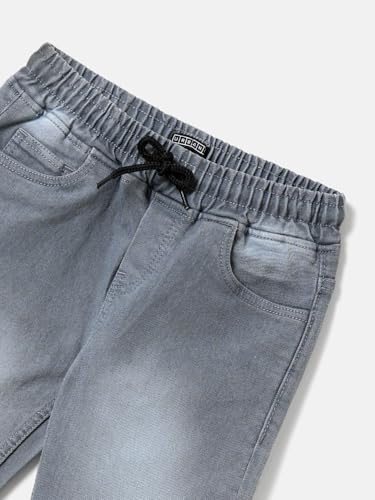 Image of Urbano Juniors Boys Mid Rise Regular Fit Washed Denim Jogger Jeans Stretchable