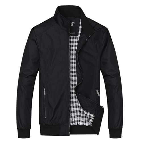 Recopilación de Hombre que puedes comprar esta semana. 49 Chamarra Hombre Chaqueta Casual de Negocios Cuello Levantado Para Hombre Chaqueta Abrigos Informal Chaqueta de Senderismo Chamarra Cortavientos con Cierre (Mediano, Negro)