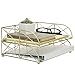 MyGift 2 Tier Gold Metal Office Desktop Organizer Paper Tray Rack, Desktop Document Organizer Folder, Files and Mail Holder