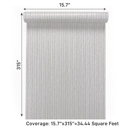 Papier peint vinyle imperméable gris clair lavable pour chambre - 8