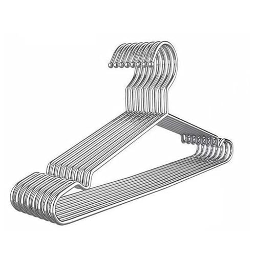 Lot de 20 cintres robustes en fil métallique – Cintres argentés peu encombrants pour manteaux, costumes et vestes – 32 cm