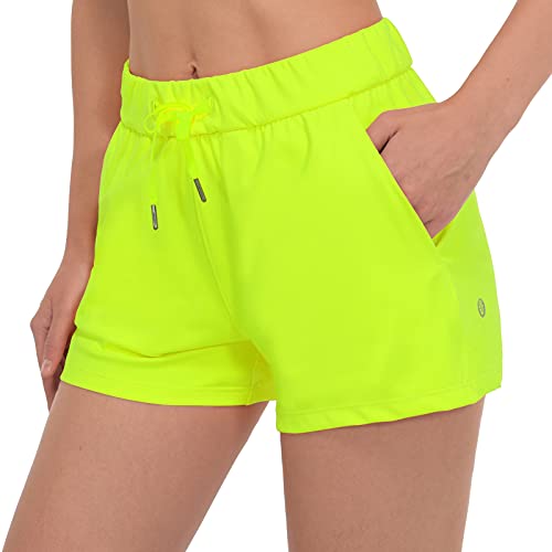Piqidig Shorts For Women Running Workout Shorts Athletic Gym Shorts With Pocket Fluorescent Green #TOP11