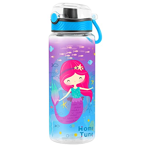 Home Tune Cute Water Bottle, BPA FREE Tritan, Leak Proof, Easy Clean, Carry Handle, 680ml - Mermaid-2