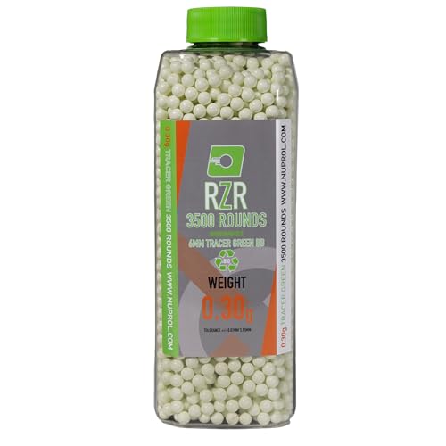 NUPROL RZR - Biodegradable Tracer Airsoft BBs - 0.30g (3500R), Green