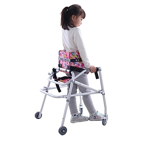 Ausili per La Deambulazione per Persone Disabili, Deambulatore Verticale per Bambini Paralisi Cerebrale Disabilità Allenamento Riabilitativo, Deambulatore Pieghevole per Bambini con Rotelle