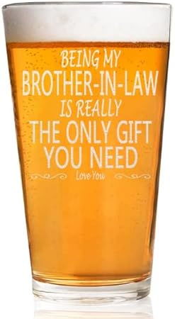 CARVELITA Being My Brother Is Really The Only Gift You Need Beer Glass - 16oz Beer Pint - Big Brother Gifts - Brother Birthday Gift - Brother Gifts From Sister - Gifts For Brother Adult