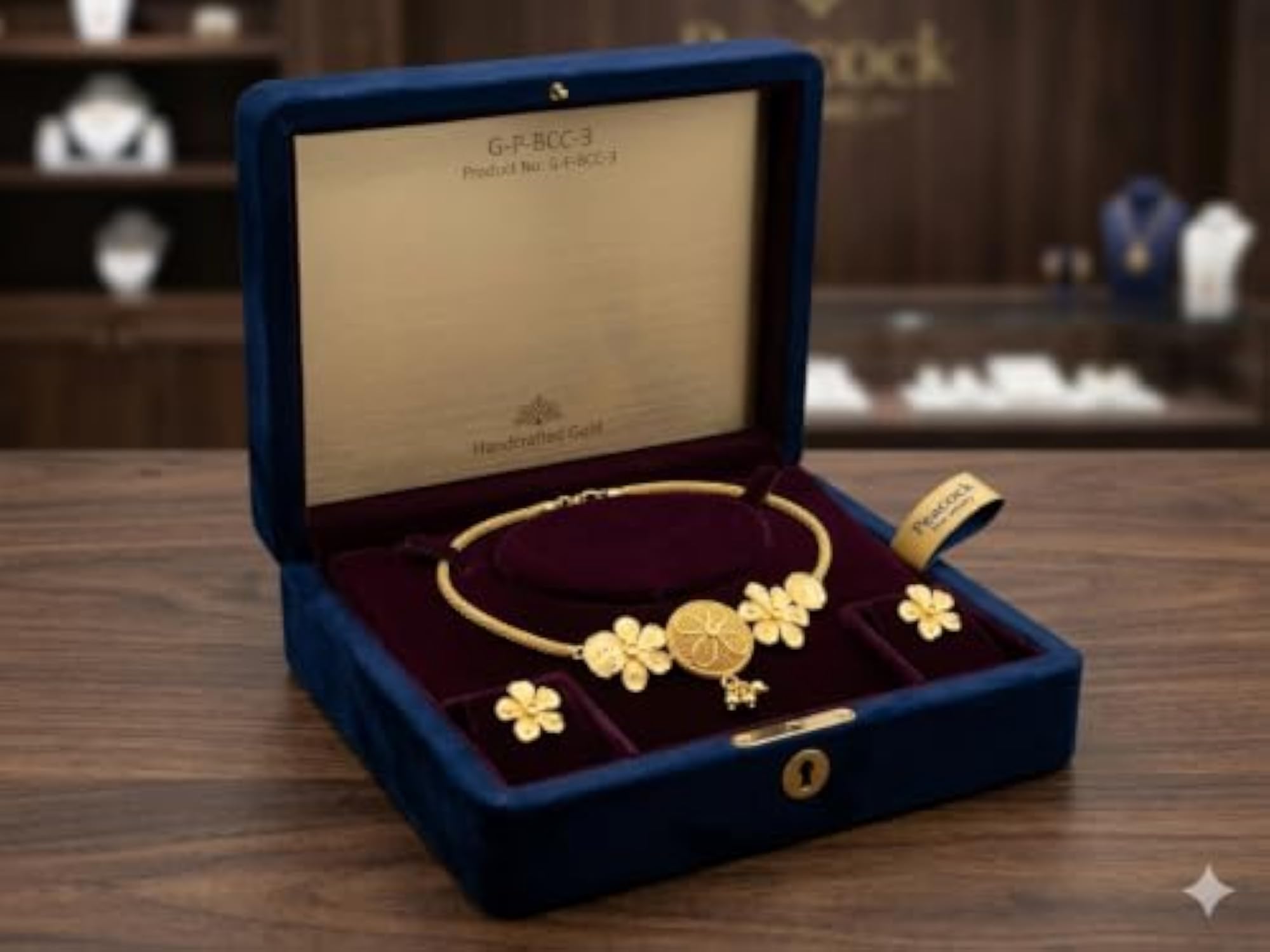 Women's Bengali Traditional Gold Plated Necklace and Earrings Set