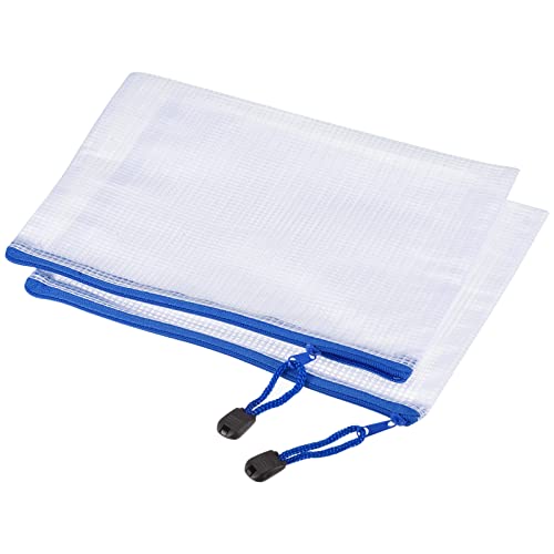 sourcing map Mesh Zipper Bags, B5 Size File Document Pockets Bill Pouch Folders for Office Home Supply, White Pack of 3