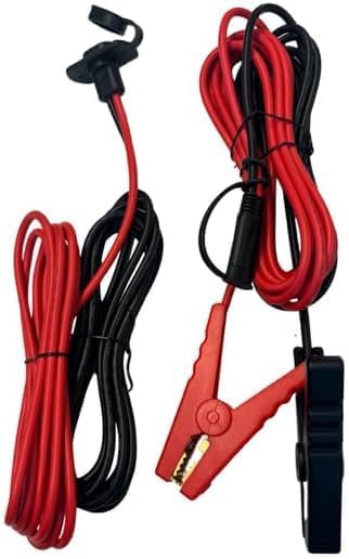 ATV, SXS, Heavy Duty 10 Gauge Jumper Cable Install Plug Kit with Clamps – 12V DC Power Cord for Car, Truck, Motorcycle, Tractor & More