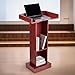 VEVOR Podium Stand, 41-Inch Wooden Lectern, Laptop Desk with Wide Reading Surface and Storage Shelf, Edge Stopper, Elegant Design, Flool-Standing, for Classroom, Conference, Church, and Presentation