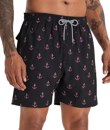Image of APTRO Men's Swim Trunks with Compression Liner 5 Inch Bathing Suit Beach Swimsuits