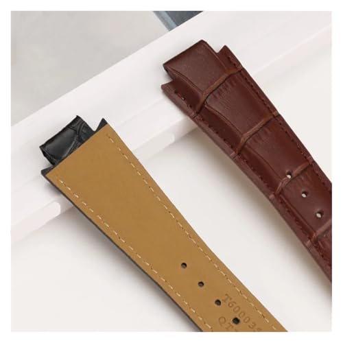 Bracelet montre cuir marron convexe 24 mm série T60 L875