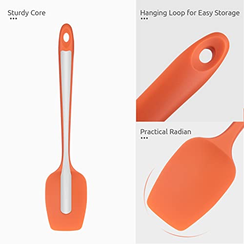 Image of U-Taste Silicone Spoon Spatula, 600F High Temp Spoonula, 11.38 inch, Orange