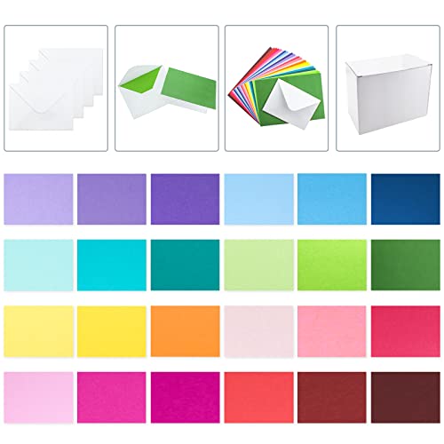 Livholic 48 Pack Blank Colorful Cards And White Envelopes 5 X 7Inch Colored Greeting Cards 24 Assorted Colors Heavy Weight Thank You Cards For Invitation,Birthday,Baby Shower, Graduation #TOP3