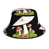 WHJSSF Reflective Bucket Hat Paper Plane Holding an Umbrella Picture for Men and Women for Travel, Camping, Outdoor Activities Black