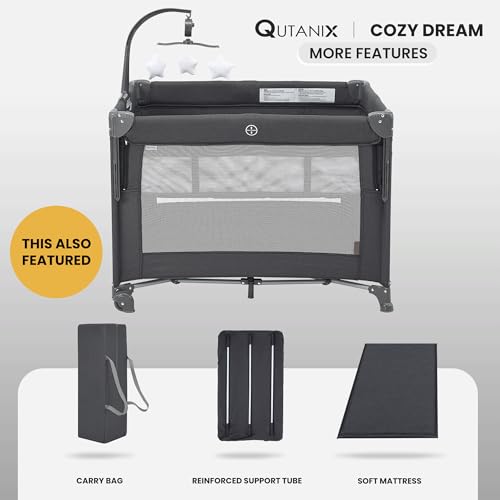 Mika Micky Bedside Sleeper Easy Folding Portable Crib Grey product image
