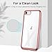 ESR Clear Silicone Case Compatible with iPhone SE 2022, iPhone SE 2020, iPhone 8 and iPhone 7, Clear TPU Case Slim Soft Yellow Resistant, Rose Gold
