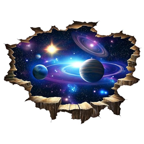 Vinilo decorativo 3D galaxia azul espacio exterior miniatura 3