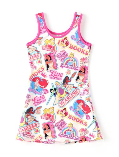 Image of Disney Stitch Princess Frozen Elsa Minnie Mouse Girls Tank Dress Sleeveless A-Line Sundress Summer Beach Clothes 2-9 Years