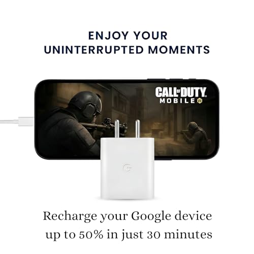 Image of Google 30W Original Type C Fast Charging Power Adapter for Google 10 /10 Pro /9A / 9 Pro XL /9 Pro /8 Pro /8 /8a,7 Pro /7 /7A, Tablet /Chrome Books & Other USB C Devices Quick Charger Support - 30 watt, White