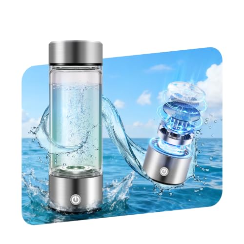 3.0 Upgrade Hydrogen Water Bottle Generator【Industry TOP - 24-Hour Hydrogen Lock】SPE PEM Technology| 0 Chlorine & 0 Ozone | Double Hydrogen Content & High Borosilicate Glass for Post-Workout Recovery