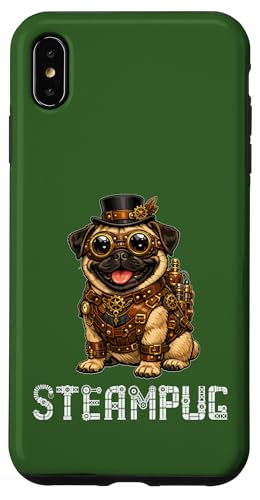 Steampunk Pug Dog Steampug �L���[�g�ȃX�`�[���p���N�E�p�O�� ���g�����B���e�[�W�E�X�`�[���p�O �X�}�z�P�[�X iPhone XS Max �p