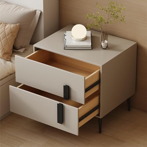Petite table d'appoint pour salon, table de chevet rustique 2 tiroirs - 4