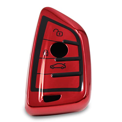 Autoschlüssel Hülle für 3 Tasten Auto Schlüssel TPU Schutzhülle Chrom Hochglanz Schlüsselhülle Cover Kfz Zubehör BD (Chrom Rot) Autoschlüssel Hülle für 3 Tasten Auto Schlüssel TPU Schutzhülle Chrom Hochglanz Schlüsselhülle Cover Kfz Zubehör BD (Chrom Rot)