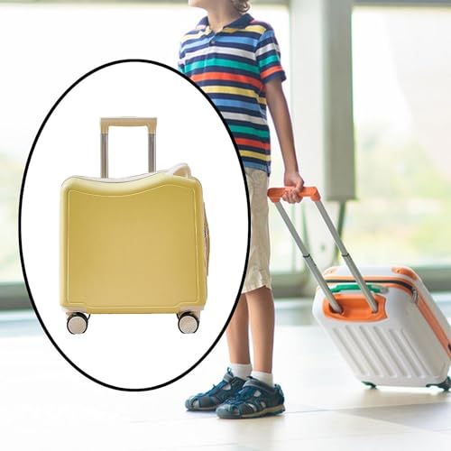 Kids Ride on Suitcase Carry on Size Silent Hardside with Wheels Travel Luggage for Children Camping Girls Yellow 5