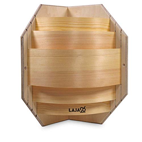 LaJa26 Sauna Eck-Lampenschirm Piazza - FSC Espenholz - Stimmungsvolles Saunalicht - Geeignet für Innenleuchten - Beständig gegen Wärme und Luftfeuchtigkeit - Fertig montiert - Made in Europe