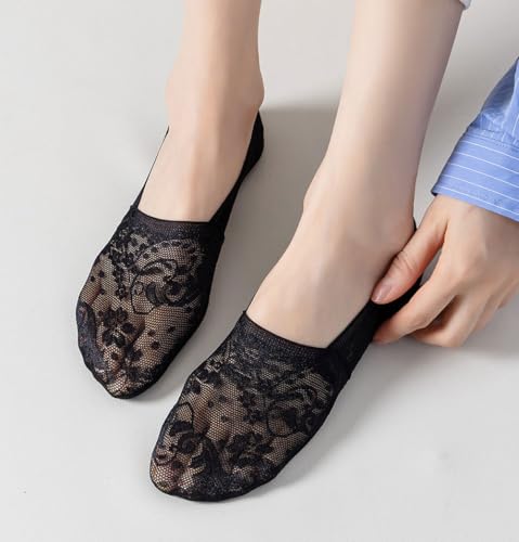 No Show Socks for Women Invisible Thin Low Cut Flat Sheer Socks Sneaker Loafer Heels with Non Slip 5 Pairs3