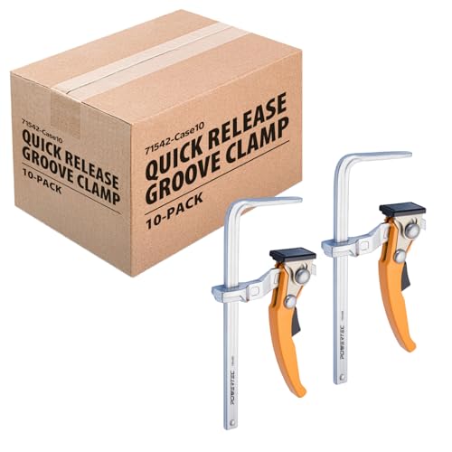 POWERTEC 71542 Quick Release Ratcheting Table Clamp for MFT and Guide Rail System, 7&rdquo; Capacity x 2-3/8&rdquo; Throat Depth, 2PK, case of 20