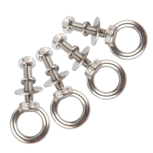 KOSJETHAS 3/8" x 1" Stainless Steel Eye Bolts with Nut Washer, M10X25mm Eyebolts for Swing Chair, Hammock At Garden and Balcony Hanging String Lights