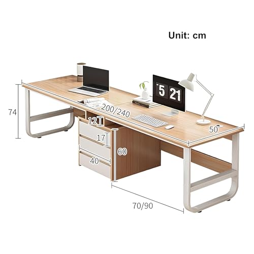 木製デスク 2引き出し付き Amazon | ホームオフィスゲーミング用引き出し付き大型ダブルデスク