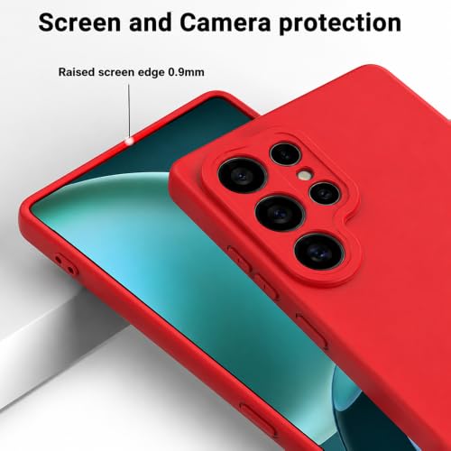 Image of Back Cover for Samsung Galaxy S25 Ultra 5G | Full Camera Protection | Premium Liquid Silicon Case | Flexible Bumper Case for Samsung Galaxy S25 Ultra 5G (Red)