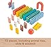 Fisher-Price Wood Preschool Game Domino Run Playset, 72-Piece Wooden Building Set for Kids Ages 3+ Years