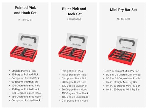 Image of TEKTON Pick, Hook, and Mini Pry Bar Set, 24-Piece | LVR14001
