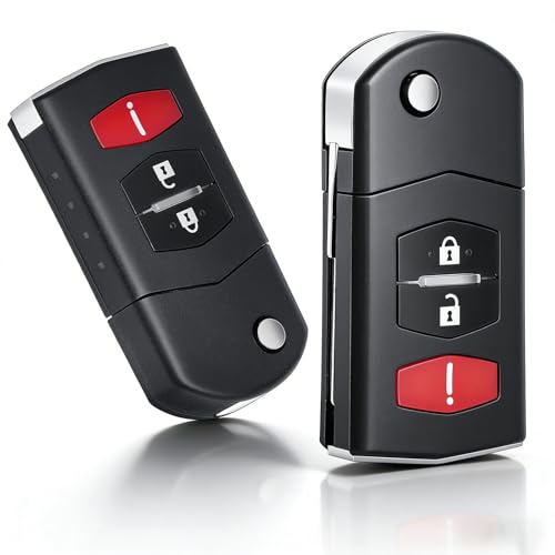 Keyecu Flip Remote Key Fob Shell Replacement for Mazda 2