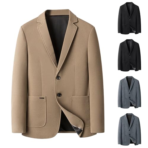Cambkatl Men's Stylish Waffle Blazers Single Breasted Long Sleeve Suit Jackets Casual Sports Coat with Pockets2