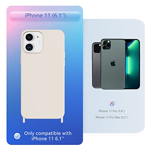 Image of Compatible with iPhone 11 Case with Lanyard Crossbody iPhone Case with Strap Adjustable Shockproof Drop Protection Silicone Phone Cover for iPhone 11 6.1'' Stone