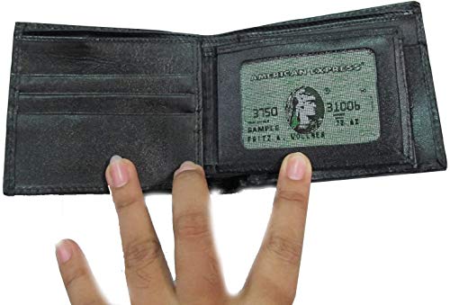 100% GENUINE PYTHON SNAKE SKIN LEATHER MEN'S BIFOLD WALLET BLACK & WHITE NEW4