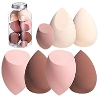 Makeup Sponge Set BS-MALL Blender Sponges 7 Pcs for Liquid, Cream, and Powder, Multi-colored with 1 Mini Makeup Sponge Pink