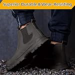 Bottes d'orteil en acier pour hommes, Chaussures de sécurité confortable pour hommes Femmes, Léger/Eauproof, Poncture Proof Chaussures d'aiguille en acier Hommes, Bottes de travail de construction respirant
