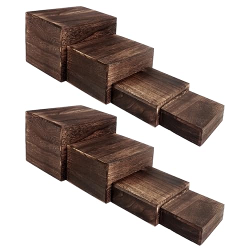 UCEHIPAW 8 Pcs Wood Display Risers, Rustic Cupcake Dessert Box