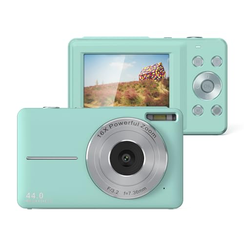 DAUTAI Kids Instant Camera Min, Toddler Camera for Girls Boys Toys, 4400 Watt Pixels 1080P Video 16X Digital Zoom 2.4-Inch IPS Display, Cool Stuff for Birthday,Green