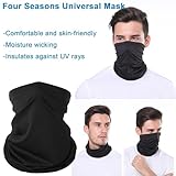 KEYRI 3 Pack Bandana Neck Warmer Ski Snood for Men & Women Multifunctional Headwear Face Mask Elastic Neck Gaiters Windproof Headband Snood UV Resistence for Outdoors Sports Cycling Hiking (3 Black) - Image 6