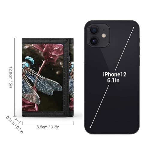 Blue Dragonfly Trifold Wallet for Men - Money Clip Slim Wallets with Multiple Card Slots Minimalist Small Front Pocket Wallet for Everyday Carry2